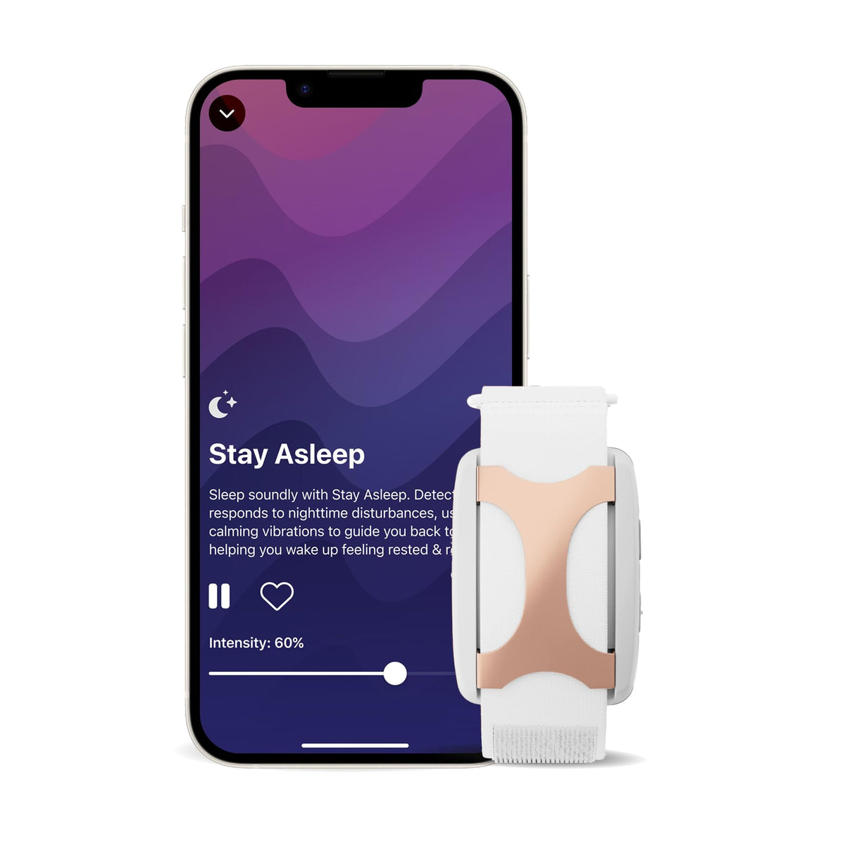 Apollo Neuro Wearable & 12-Month SmartVibes AI Membership - Sleep Aid & Stress Relief Device (Glacier)