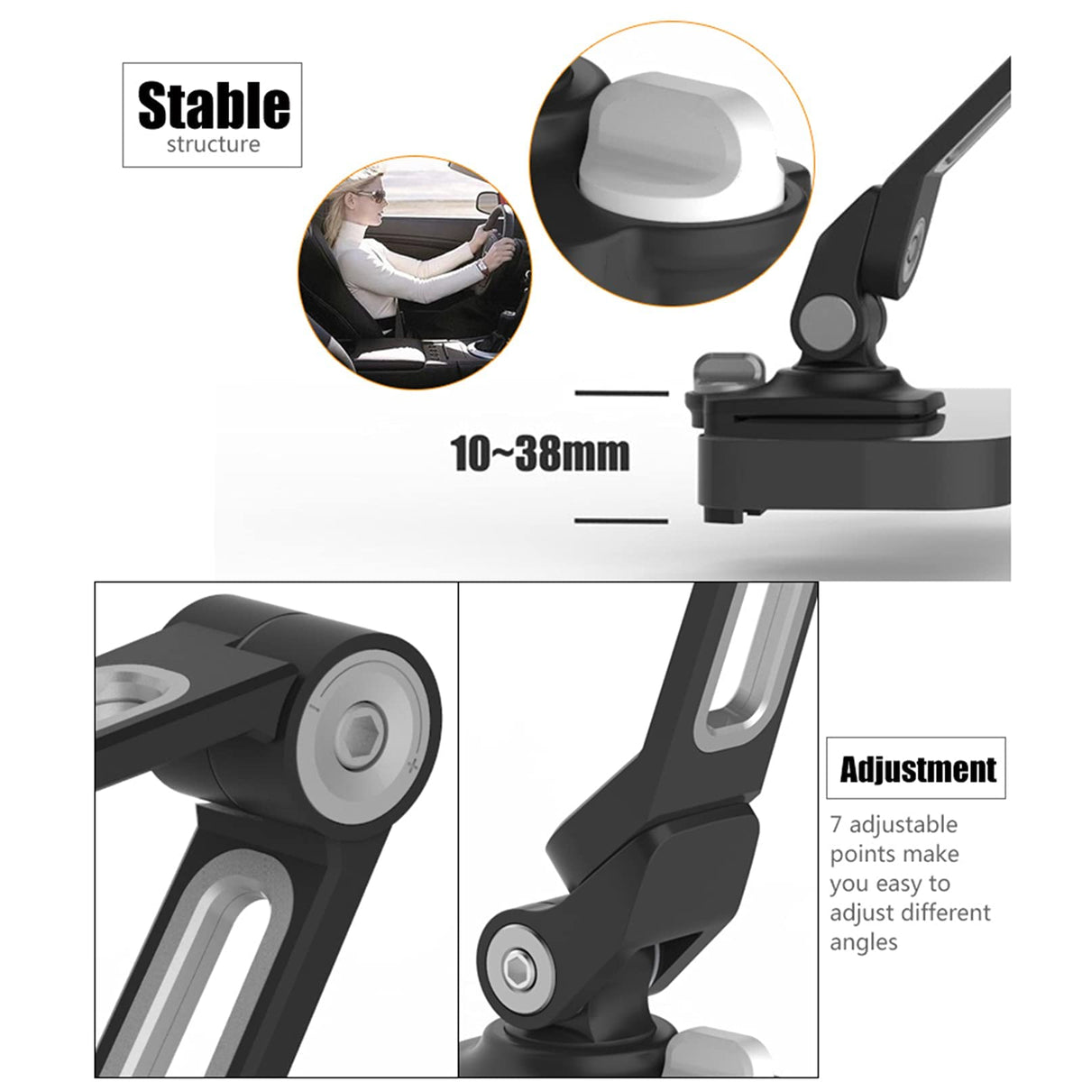 Tablet Stand Holder Adjustable Flexible Long Arm Holder 360 Degree Rotation for 4-11" Cell Phone Tablet E-Readers and More Devices Black (White)