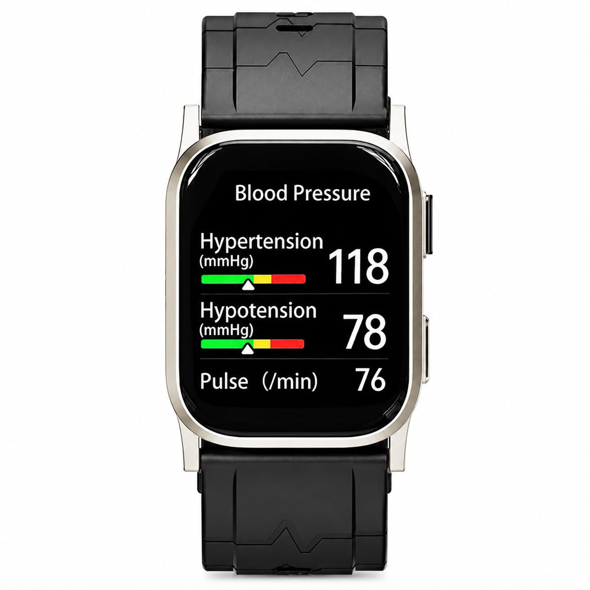 AI Powered FDA-Cleared Blood Pressure Smartwatch with Inflatable Airbag, No-Pump Night Monitoring, Gold-Tone Metal Casing
