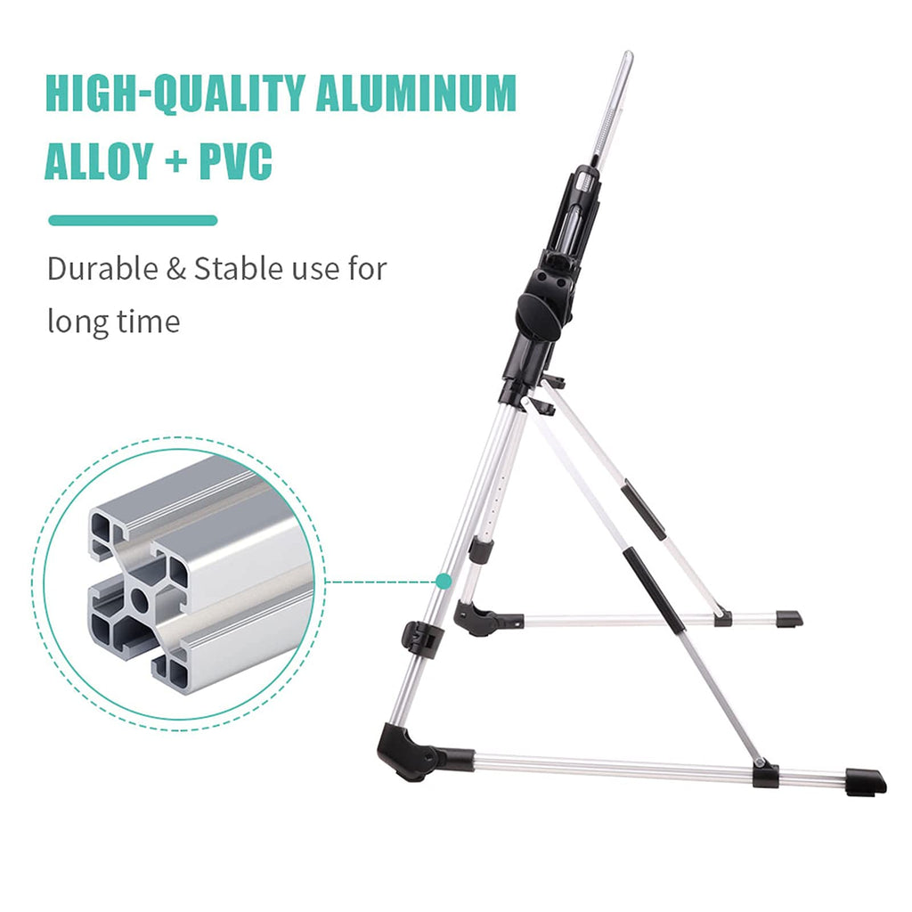 Tablet Stand Adjustable Phone/Tablet Holder with Steel Arm Lazy Mount Holder Stand for All 4"-10.5" Phones Tablet E-Readers Switch and More Devices