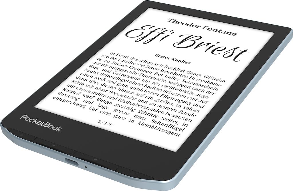 PocketBook Verse E-Readers | Eye-Friendly 6'' E-Ink Carta™ HD Touchscreen | Adjustable SMARTlight | Up to 1 Month of Battery Life | WiFi & Memory Card Slot | E-Book Reader in Misty Grey