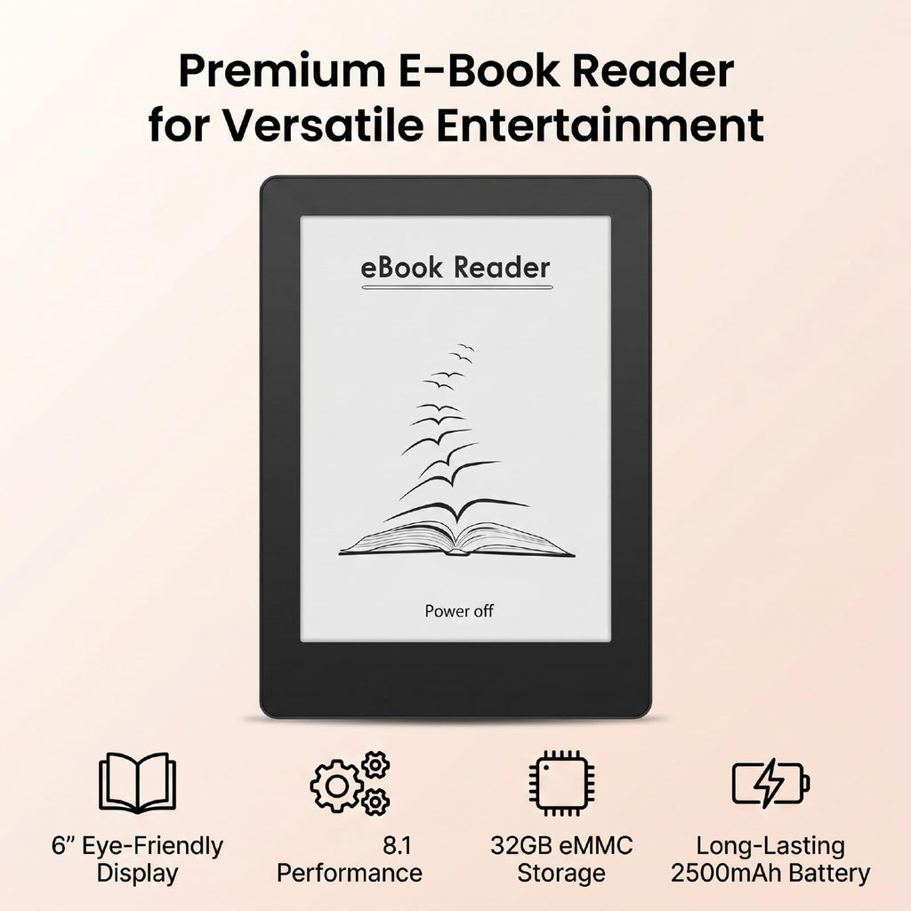 Sorandy 6 Inch E Reader for Reading, 32 GB