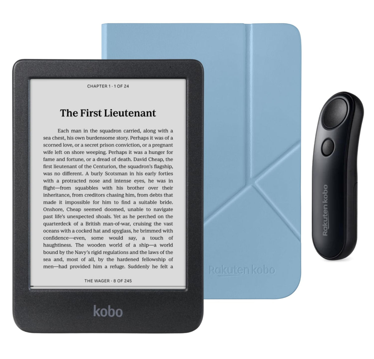 Kobo Clara BW eReader with Case & Black Remote Bundle
