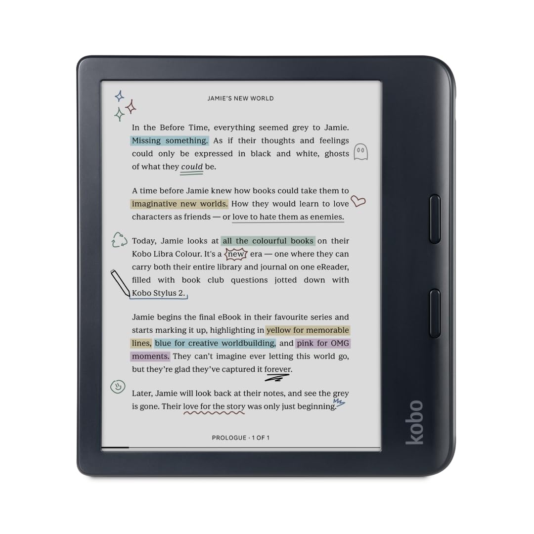 Kobo Libra Colour eReader, 7” Color E Ink, Waterproof, White