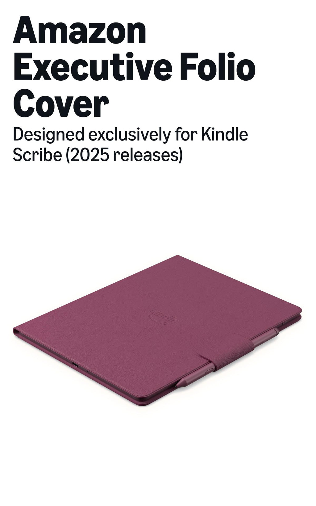 Amazon Kindle Scribe Executive Folio Cover with Magnetic Attach, Sleek Protective Case - Premium Leather
