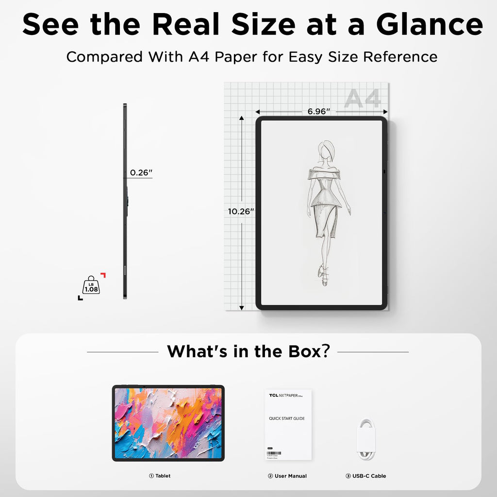 TCL NXTPAPER 11 Plus Android Tablet, 11.5" 2.2K 120Hz Display, 8+256GB
