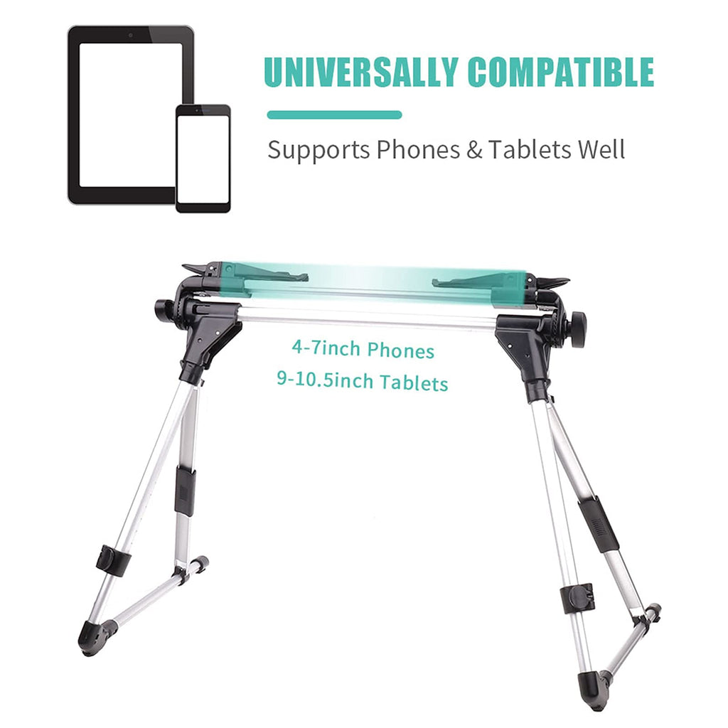 Tablet Stand Adjustable Phone/Tablet Holder with Steel Arm Lazy Mount Holder Stand for All 4"-10.5" Phones Tablet E-Readers Switch and More Devices