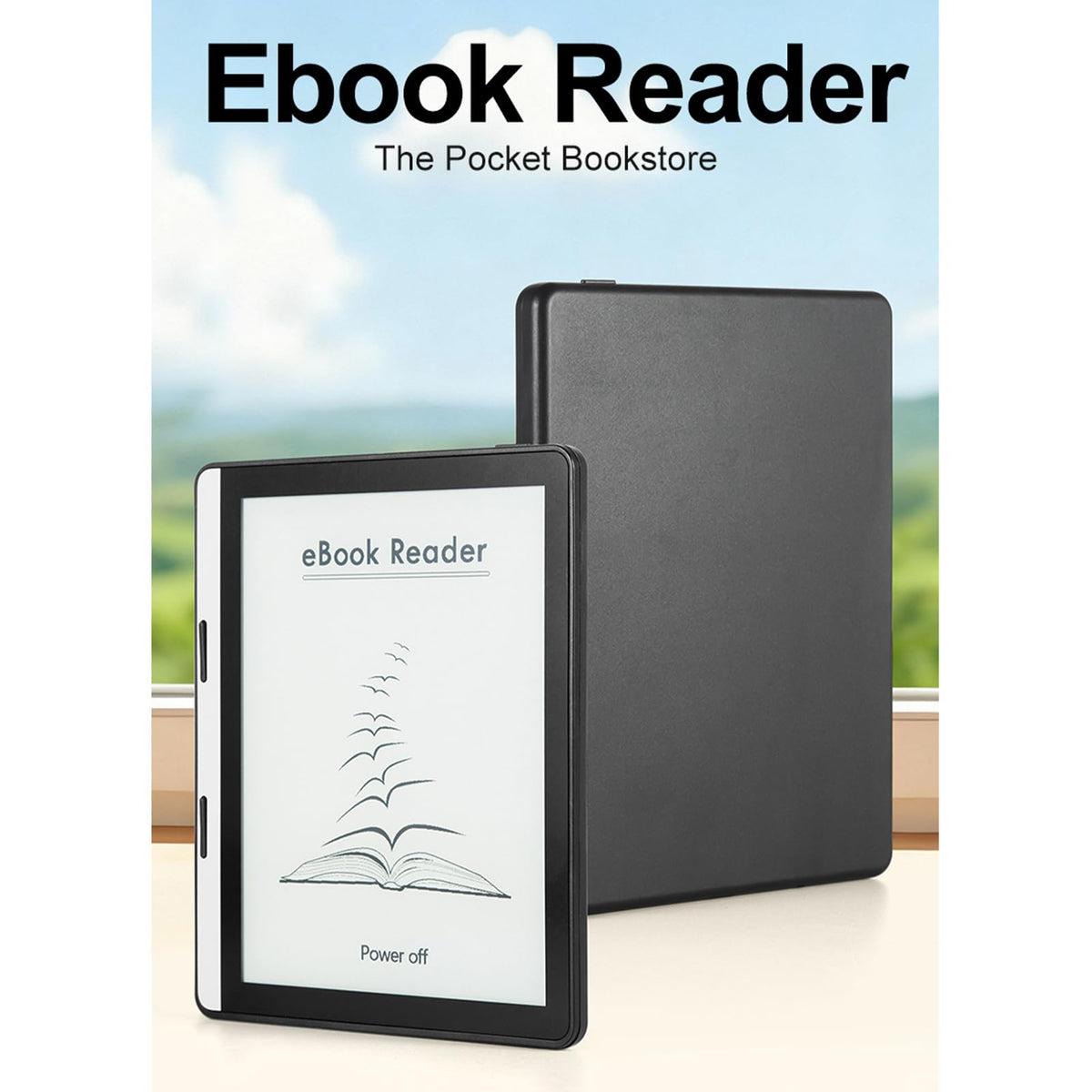 Yunseity 5.76 Inch E Reader, Ultra Thin Lightweight Body with Front Light, High Clarity Screen, 16GB Storage, Long Battery Life, Supports EPUB PDF MOBI, for Reading eBooks (2G+32G)