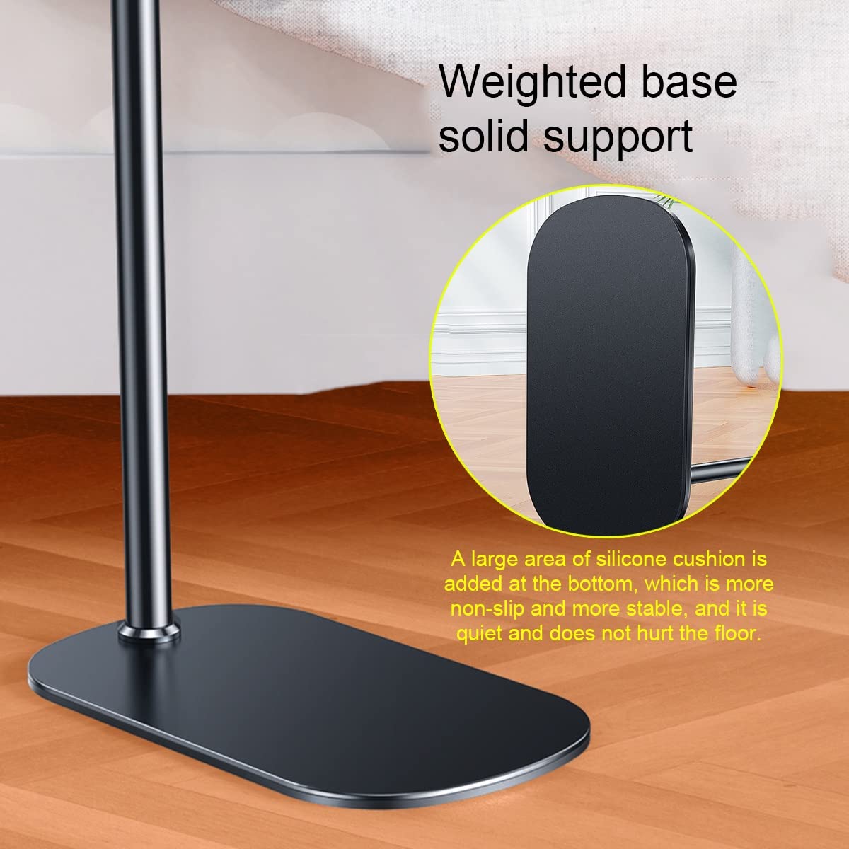 GENYS Height and Angle Adjustable Floor Stand Aluminum Alloy Universal Stand with Flexible Arms,Bed Tablet Mount Holder Stand,for Phone Tablet iPad E-Readers (Color : White, Size : 1.2m Height)
