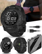 Garmin Instinct 3-50mm Tactical Edition, Solar Charging Display, Rugged Outdoor GPS Smartwatch, Applied Ballistics Support, LED Flashlight, Multi-Band GPS PowerBank Bundle