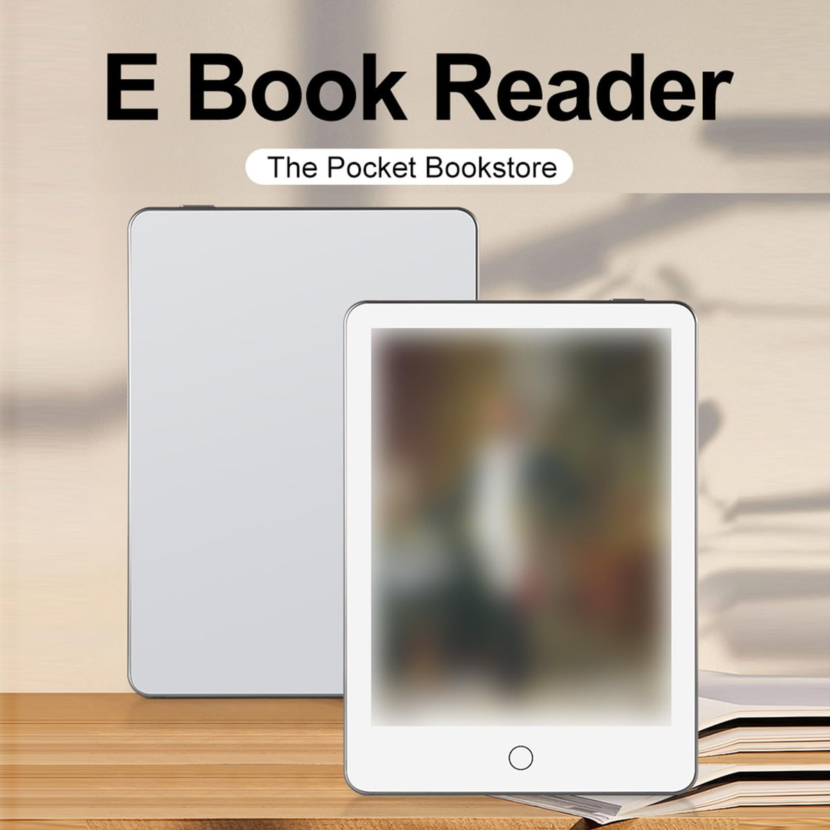 CUIFATI 6 Inch Ebook Reader, 300DPI Screen with Built in Reading Light, 4GB RAM 64GB Storage, Supports Card Expansion, Compatible with Multiple Formats for Reading Books Documents (White)