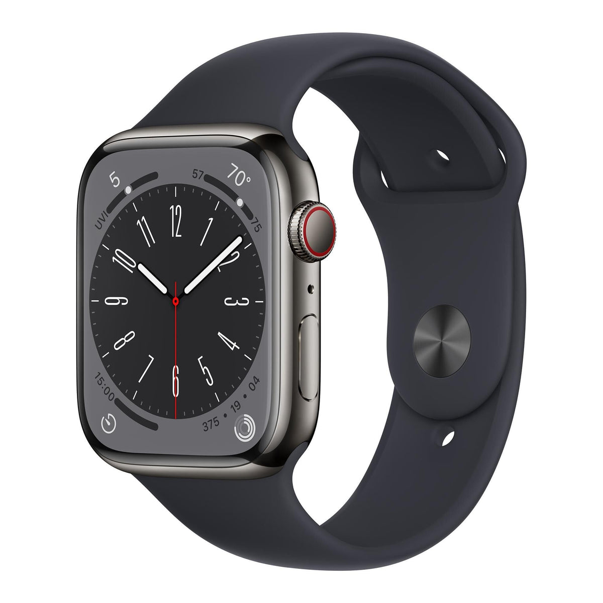 Apple Watch Series 8 [GPS, 41mm] - Midnight Aluminum Case with Midnight Sport Band, M/L (Renewed)