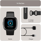 Fitbit Versa 4 Health & Fitness Smartwatch with GPS, 24/7 Heart Rate, Sleep Tracking, Workout Modes, Built-in Alexa, Water Resistant, 6+ Day Battery Life - Black