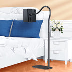 GENYS Height and Angle Adjustable Floor Stand Aluminum Alloy Universal Stand with Flexible Arms,Bed Tablet Mount Holder Stand,for Phone Tablet iPad E-Readers (Color : White, Size : 1.2m Height)