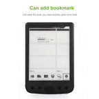 6in Electric Book Reader, Digital Ebook Reader with Touch Screen, 8GB Memory 2500mAh Battery, Lightweight Portable E Ink Screen Reader for Comfortable Reading Experience