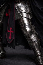 18-Gauge Steel Full Body Armor Suit Wearable Barbuta Knight Templar Armour Costume for Halloween Gothic Crusader for LARP, Cosplay, and Reancement.