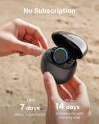 RENPHO Lynx Smart Ring, Subscription-Free App, Black, Size 8