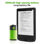 6 Inch Electric Book Reader with E Ink Screen, Portable Digital Ebook Reader, Lightweight Touch Screen Reader for PDF EPUB MOBI TXT, 8GB Memory 2500mAh Battery
