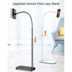 GENYS Height and Angle Adjustable Floor Stand Aluminum Alloy Universal Stand with Flexible Arms,Bed Tablet Mount Holder Stand,for Phone Tablet iPad E-Readers (Color : White, Size : 1.2m Height)