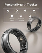 RENPHO Lynx Smart Ring, Subscription-Free App, Silver, Size 11