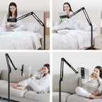 Tablet Stand Holder Height Adjustable 360 Degree Rotating Metal Base Phone Holder for Bed Mount Dock for 4~11inch Screen Tablet Smartphones E-Book Reader (Black 2)