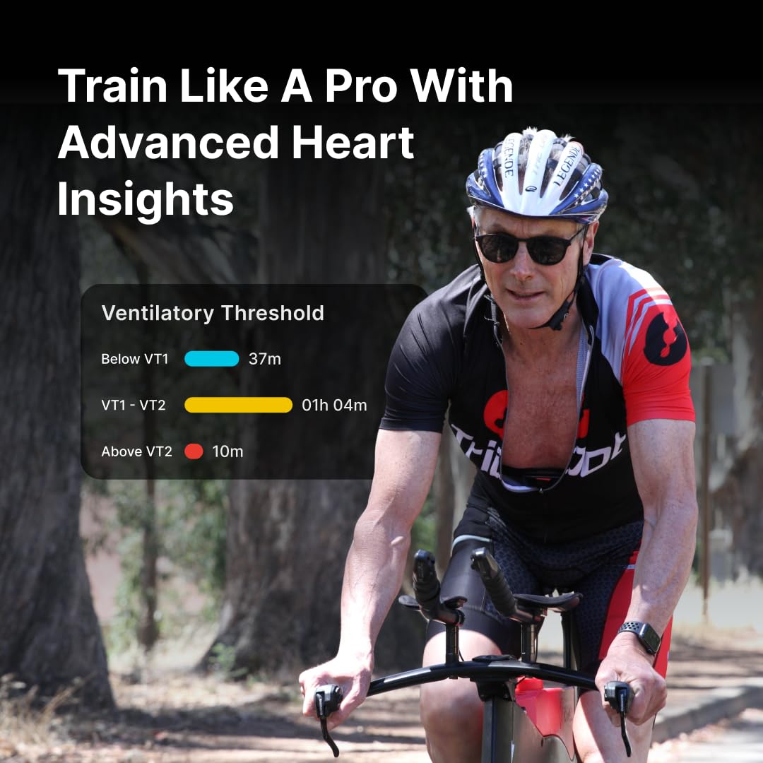Frontier X2 Smart Heart Rate Monitor Chest Strap, Wearable Heart Rate Monitor with Strain, Breathing Rate, Real Time Vibration Alerts and 20+ Fitness Activities with Continuous Heart Monitoring