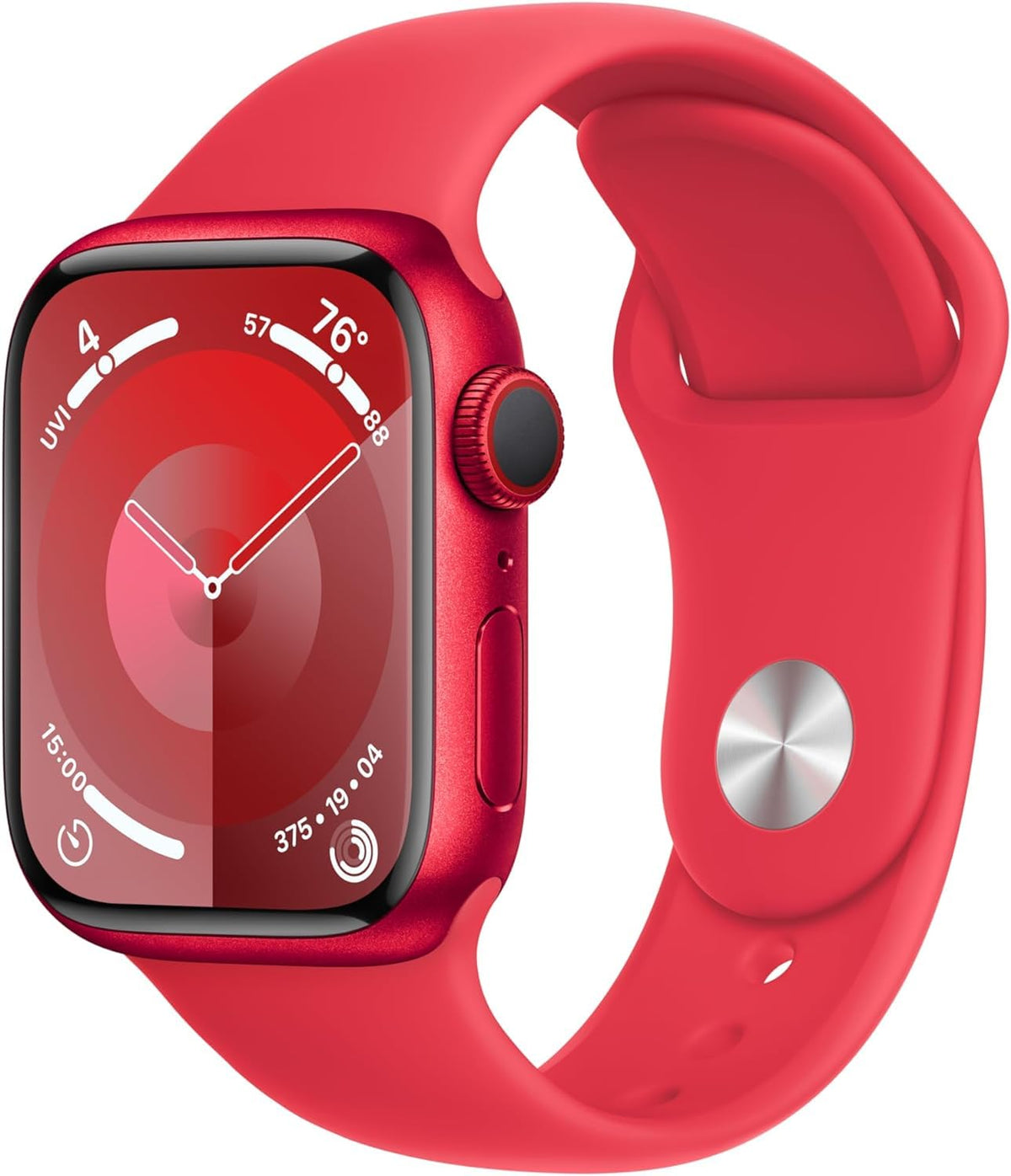 Apple Watch Series 9 [GPS 41mm] Starlight Aluminum Case with Starlight Sport Band M/L (Renewed Premium)