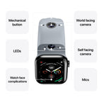 Wristcam, Smart Dual-Camera Band for Apple Watch (Apple MFi Certified), 8MP Sensor, Full HD Video/720P Sport Mode, (New) Pro. Image Stabilization, WiFi, IP68 Water Resistant, Siri Integration