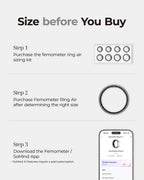 femometer Ring Air, Ultra-Thin Smart Ring, Sliver, Size6