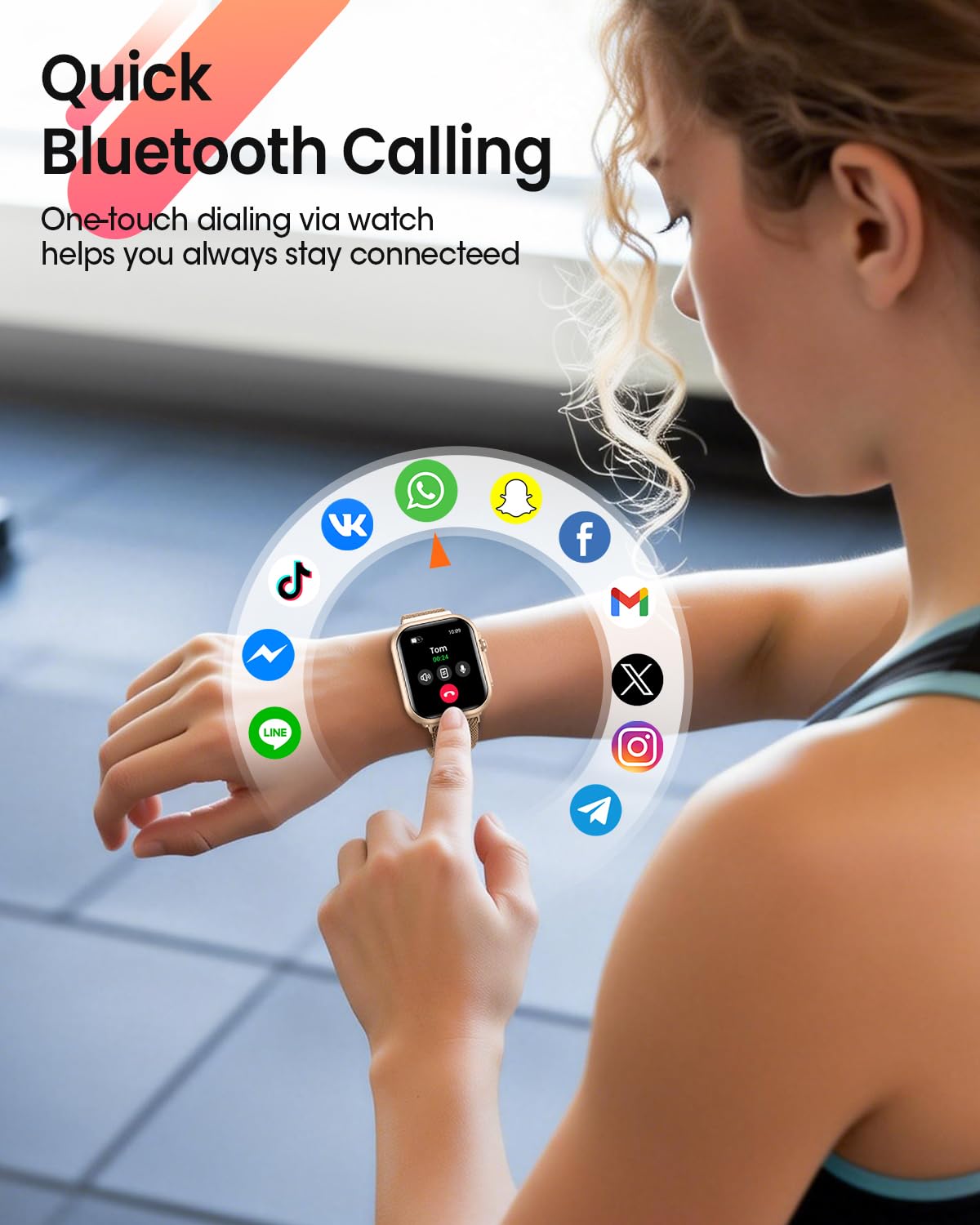 Smart Watch for Women,Answer/Make Call,1.85" HD Fitness Trackers, 2 Bands