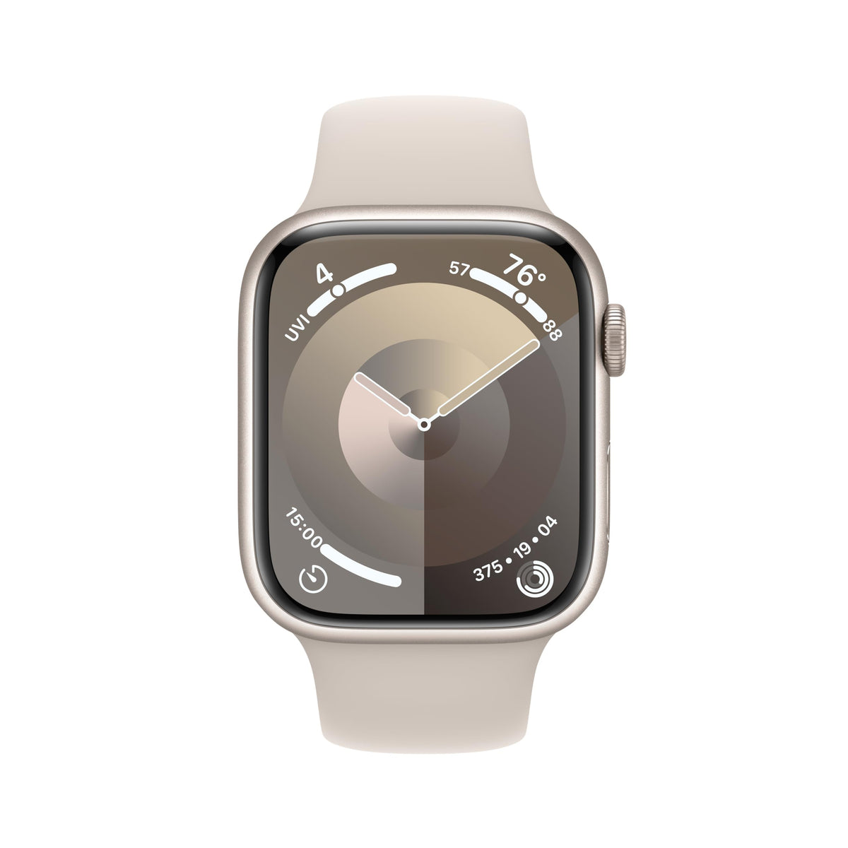 Apple Watch Series 9 [GPS , 45mm] - Starlight Aluminum Case with Starlight Sport Band, M/L (Renewed)