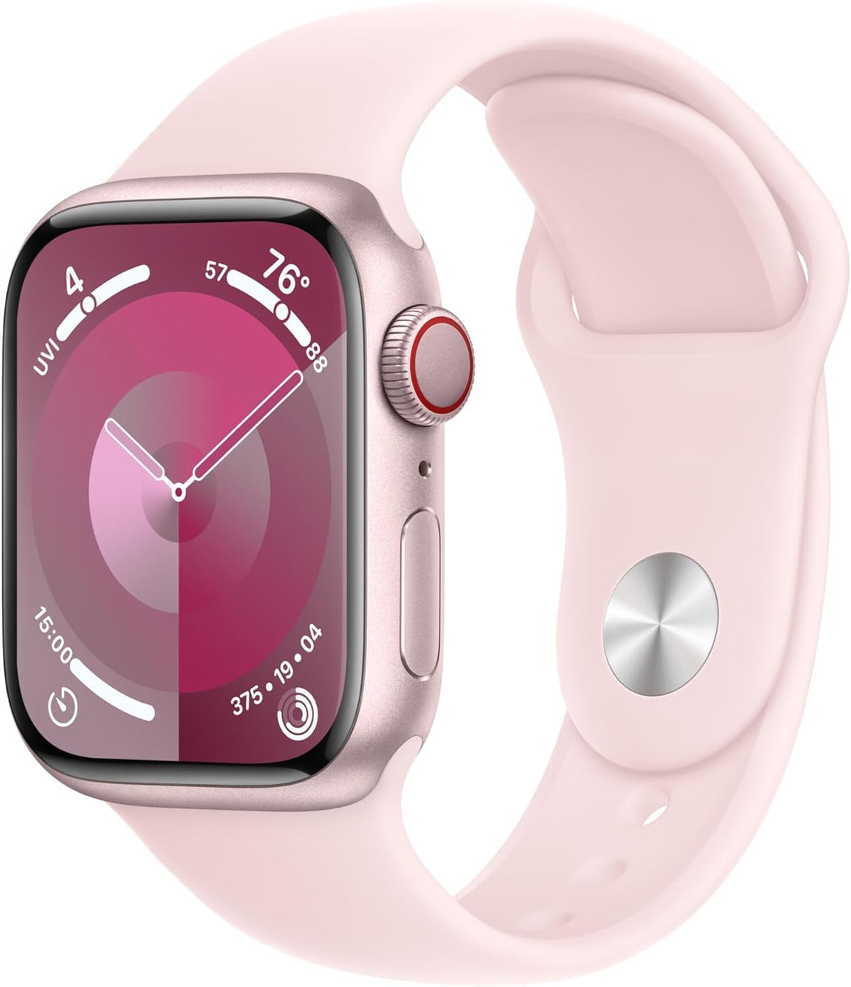 Apple Watch Series 9 [GPS 41mm] Starlight Aluminum Case with Starlight Sport Band M/L (Renewed Premium)