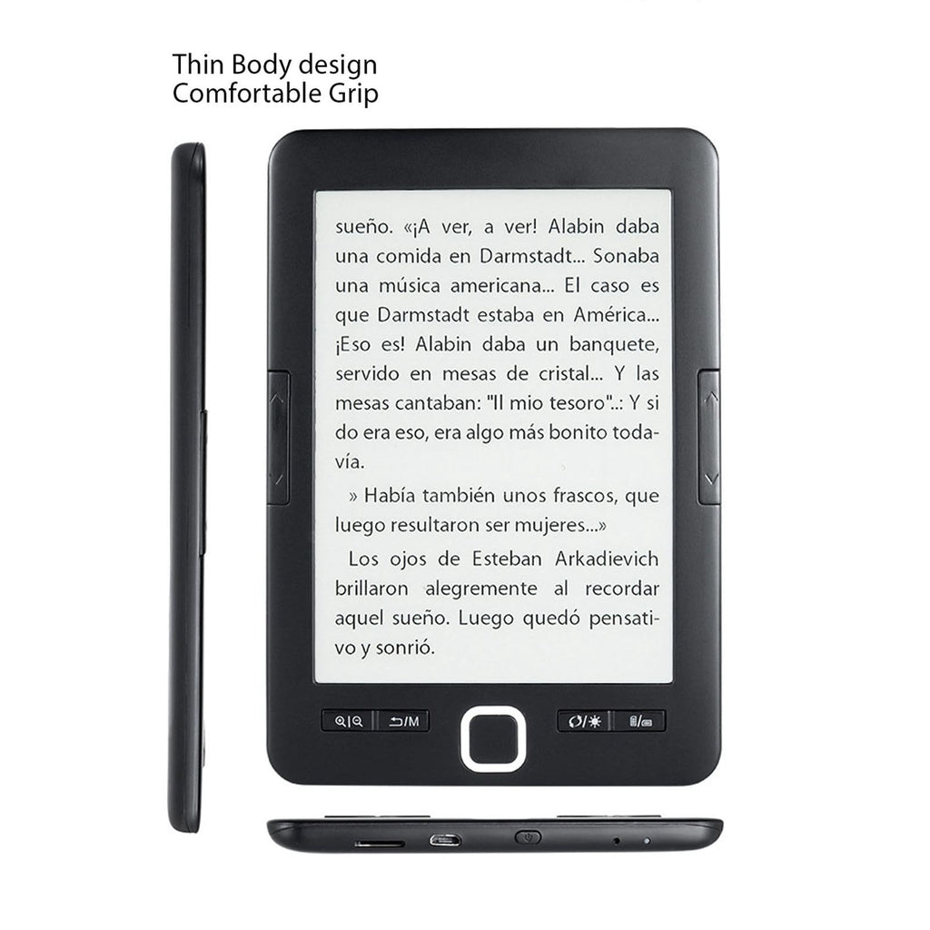 BK6033 Electric Book Reader, 6 Inch Ink Screen E Reader with 8GB Storage and Adjustable Brightness, Portable Digital Reading Device for Commuting and Travel