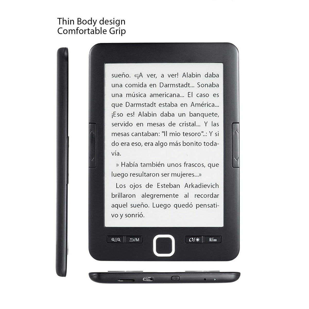 BK6033 Electric Book Reader, 6 Inch Ink Screen E Reader with 8GB Storage and Adjustable Brightness, Portable Digital Reading Device for Commuting and Travel