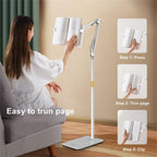 Height Adjustable Reading Book Floor Bracket Long Arm Table Bed Stand Multi Angle Rotation Holder