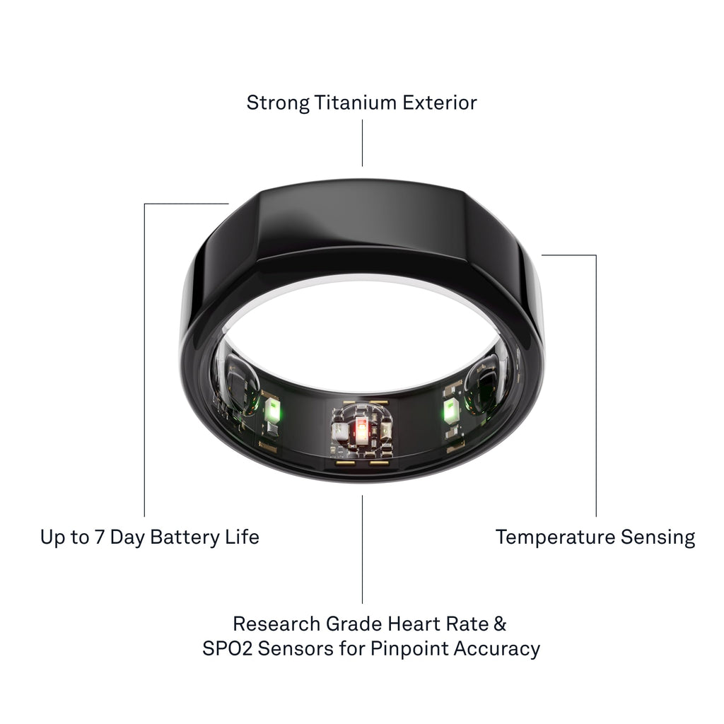 Oura Ring Gen3 Heritage - Black - Size 8