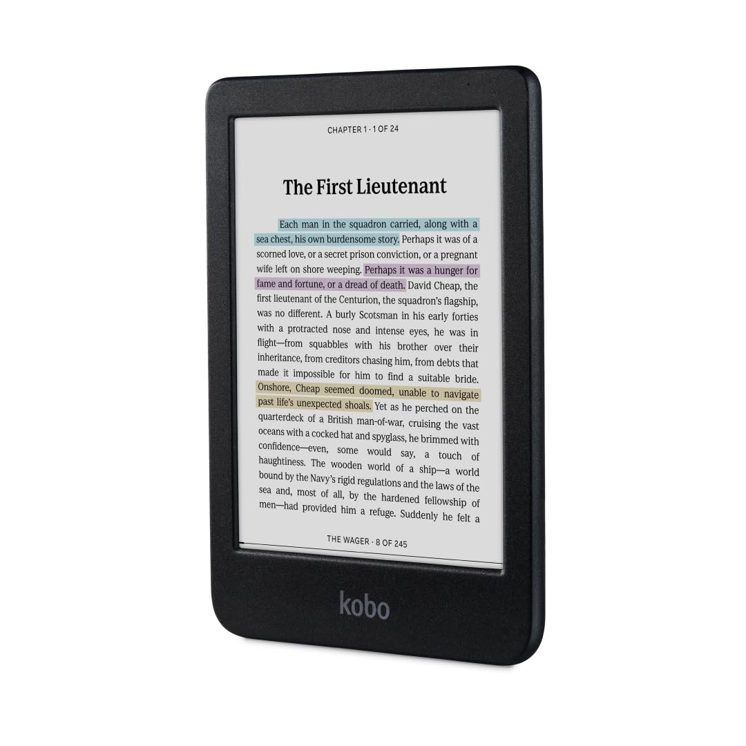 Kobo Clara Colour | Colour eReader | 6” Glare-Free Colour E Ink Kaleido™ 3 Display | Dark Mode Option | Waterproof | Audiobooks | 16GB of Storage | Black
