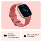 Google Fitbit Versa 4 Fitness Smartwatch - Pink Sand/Copper Rose