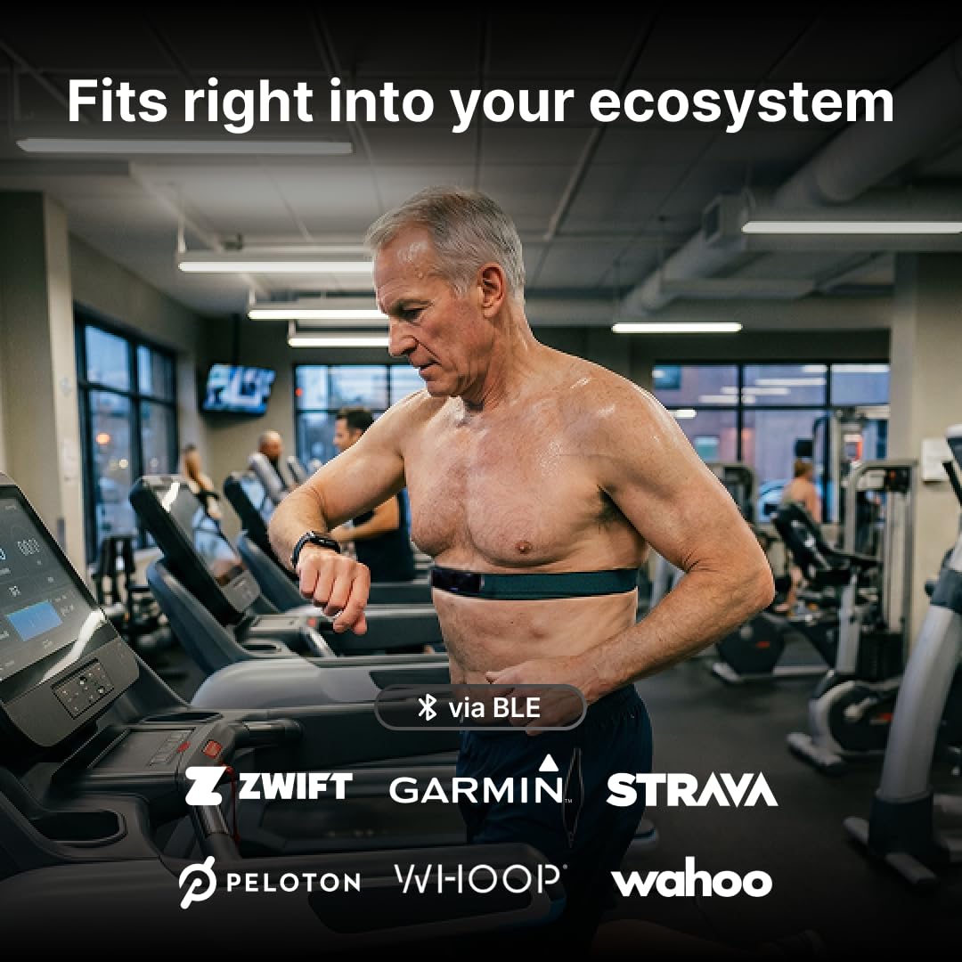 Frontier X2 Smart Heart Rate Monitor Chest Strap, Wearable Heart Rate Monitor with Strain, Breathing Rate, Real Time Vibration Alerts and 20+ Fitness Activities with Continuous Heart Monitoring