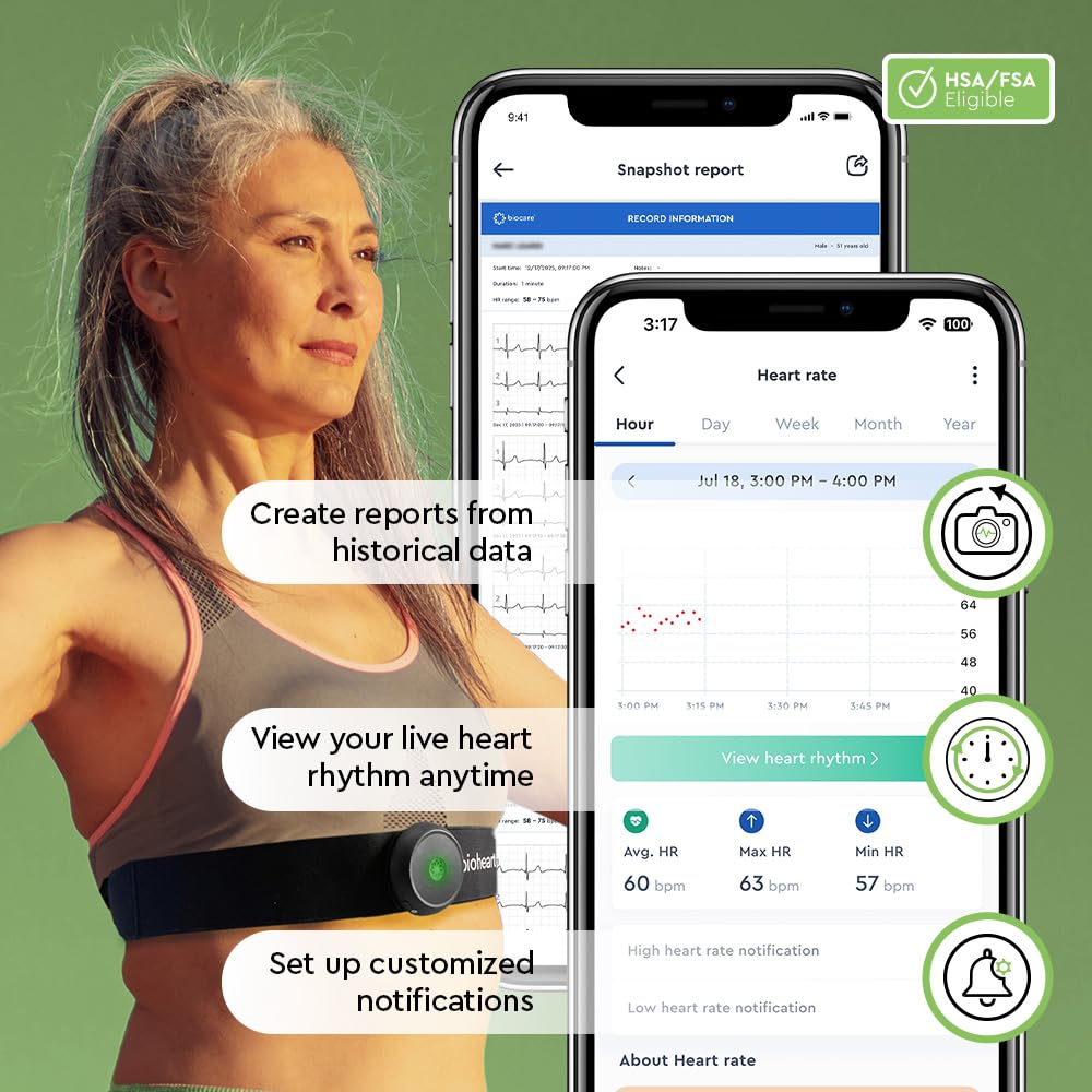 Bioheart 24/7 Continuous Heart Monitor Chest Strap