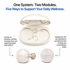 Duo Deep Sleep Device, Wearable Smart Health Tracking Technology, Pearl White and Silver Blue