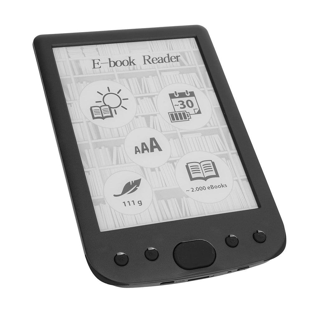 6 Inch Electric Book Reader with E Ink Screen, Portable Digital Ebook Reader, Lightweight Touch Screen Reader for PDF EPUB MOBI TXT, 8GB Memory 2500mAh Battery