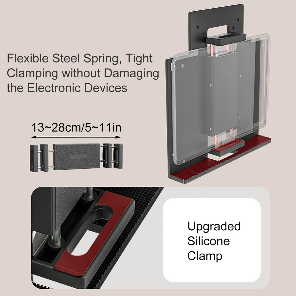 Phone/Tablet/E-Reader/Monitor Stand Floor, Adjustable Height and Angle, Holder Stand with Heavy Duty Base and Casters