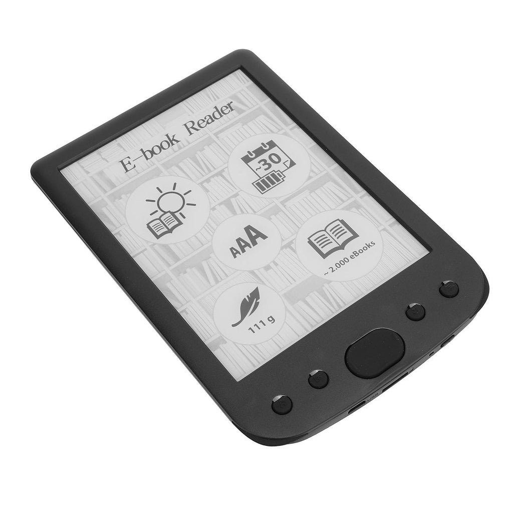 6in Electric Book Reader, Digital Ebook Reader with Touch Screen, 8GB Memory 2500mAh Battery, Lightweight Portable E Ink Screen Reader for Comfortable Reading Experience