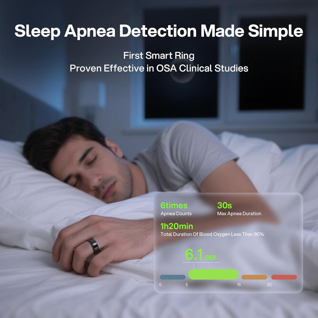 Smart Ring-Automatically Adjustable Wearable Ring for Men & Women, No App Subscription, Fitness Ring for Sleep Tracking - Fitness Tracker
