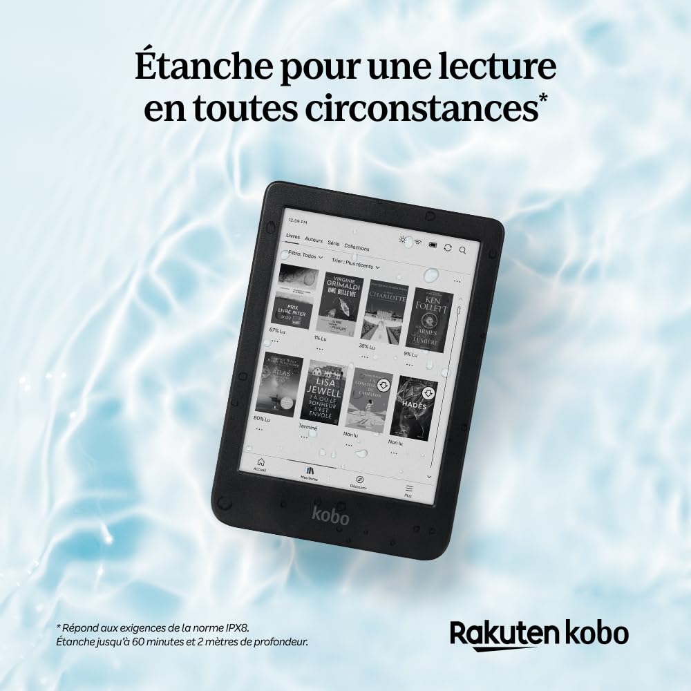 Kobo Clara BW eReader, 6” Touchscreen, Waterproof, 16GB, Black