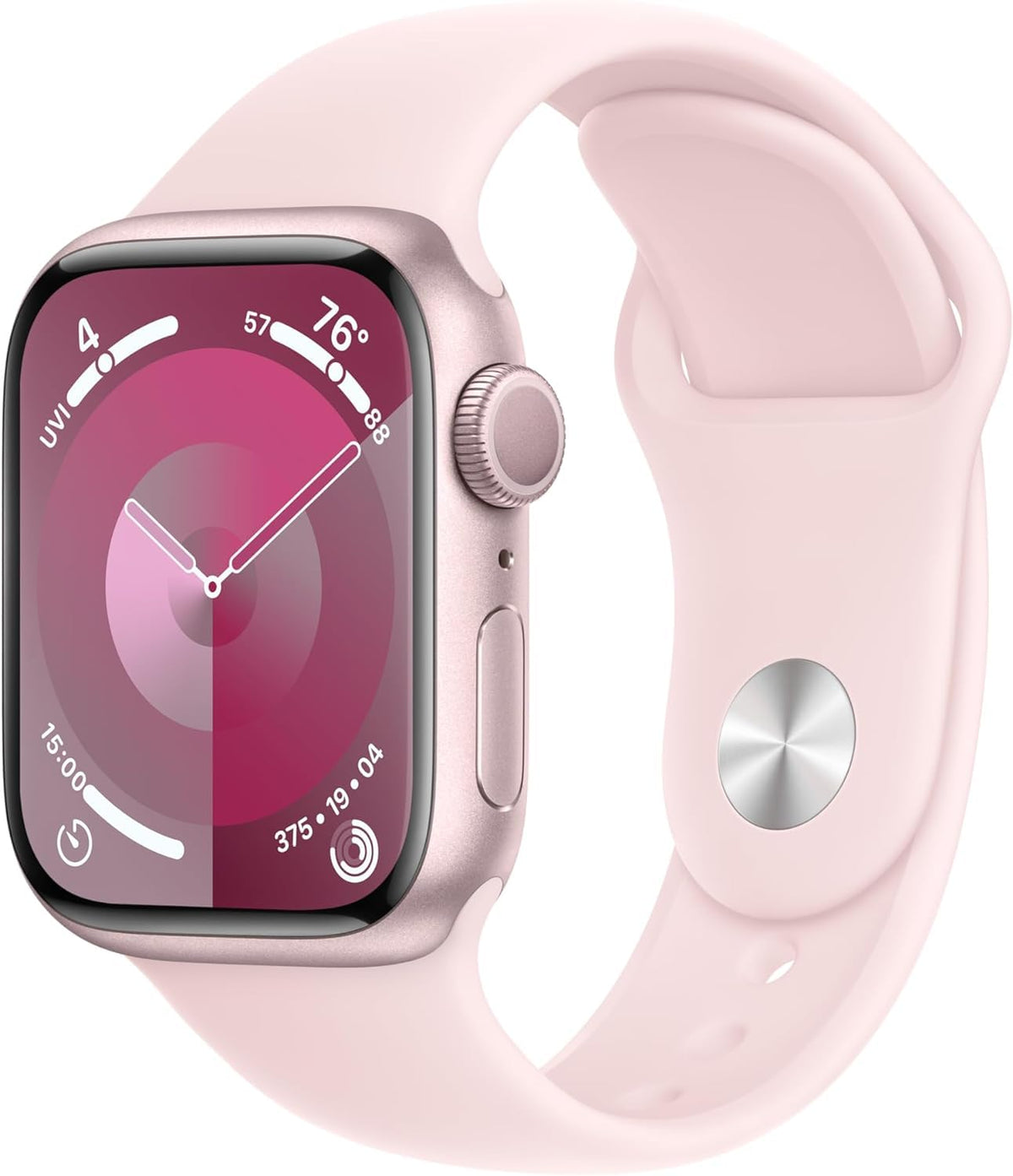 Apple Watch Series 9 [GPS 41mm] Starlight Aluminum Case with Starlight Sport Band M/L (Renewed Premium)