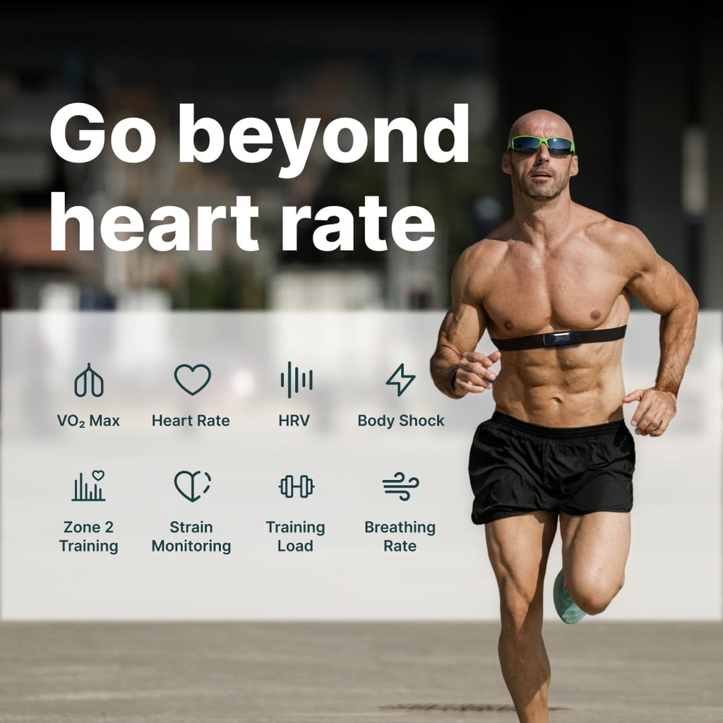 Frontier X2 Smart Heart Rate Monitor Chest Strap, Wearable Heart Rate Monitor with Strain, Breathing Rate, Real Time Vibration Alerts and 20+ Fitness Activities with Continuous Heart Monitoring