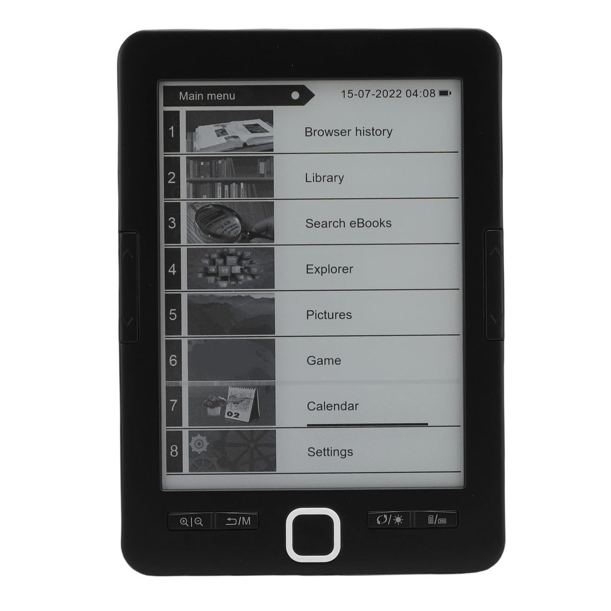 Bewinner Portable Ebook Reader 6 Inch Ink Screen, 8GB Memory 128MB Supports PDF EPUB MOBI, Customizable Font Size & Brightness, Builtin Audiobook & Annotation Function, Up to