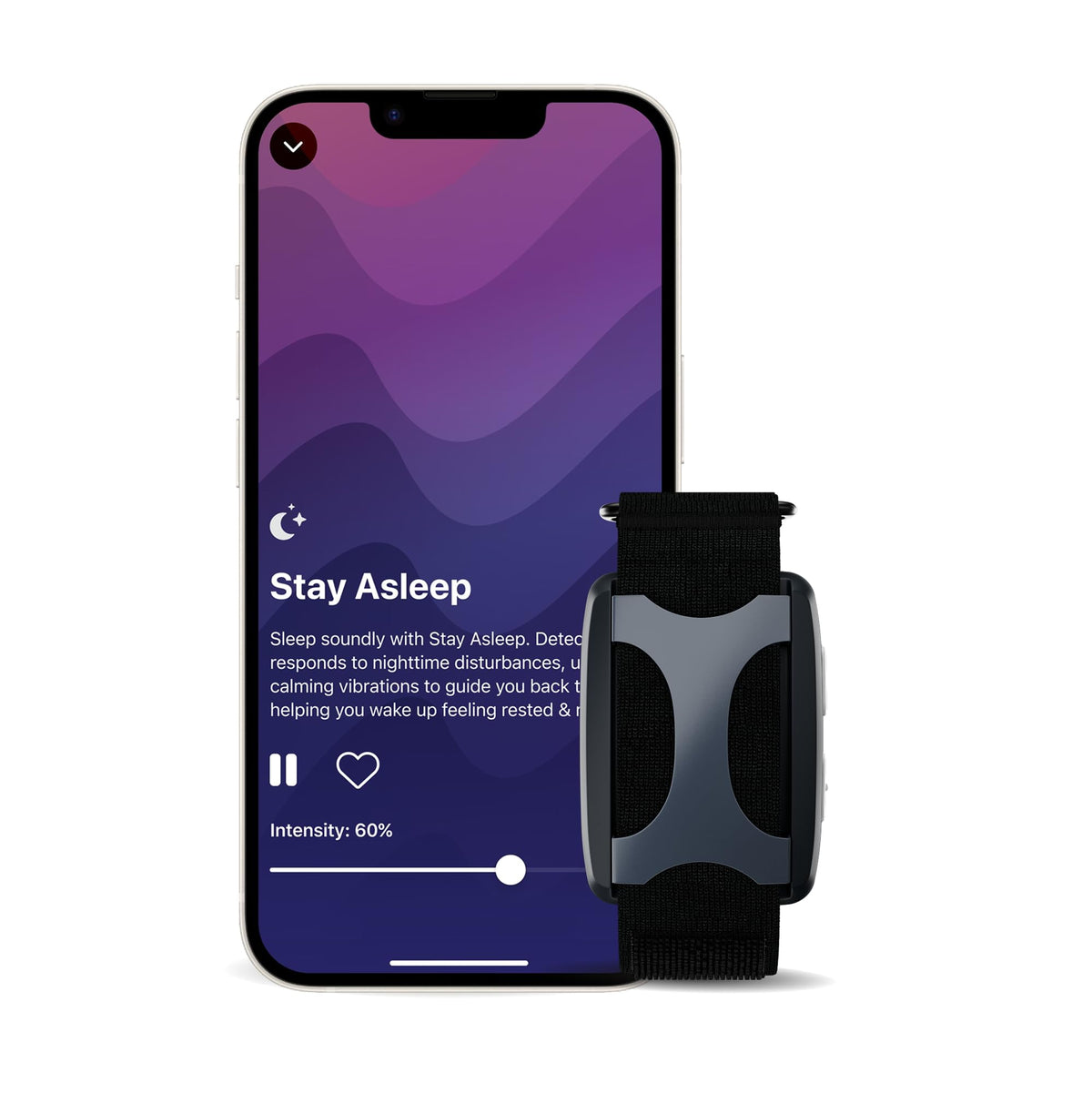 Apollo Neuro Wearable & 12-Month SmartVibes AI Membership - Sleep Aid & Stress Relief Device (Glacier)
